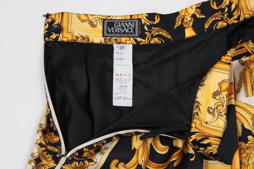Women's Versace Couture Silk Baroque Scarf Print Skirt