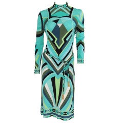 Vintage Leonard Silk Jersey Printed Dress