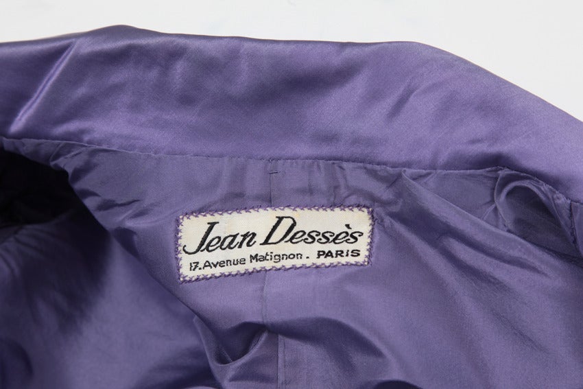 Jean Dessès '50s Haute Couture Satin Princesse Mantel / Kleid im Zustand „Hervorragend“ im Angebot in Geneva, CH