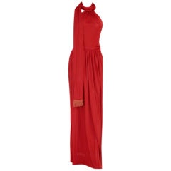 Vintage Yves Saint Laurent Jersey Halter Gown