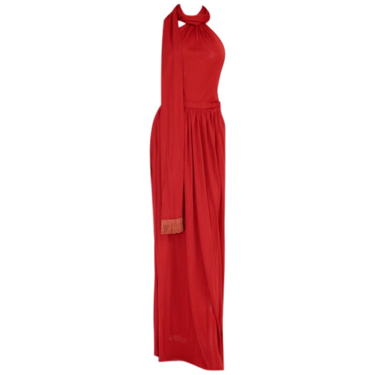 Yves Saint Laurent Jersey Halter Gown