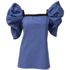 Yves Saint Laurent Cotton Puff Sleeve Tunic