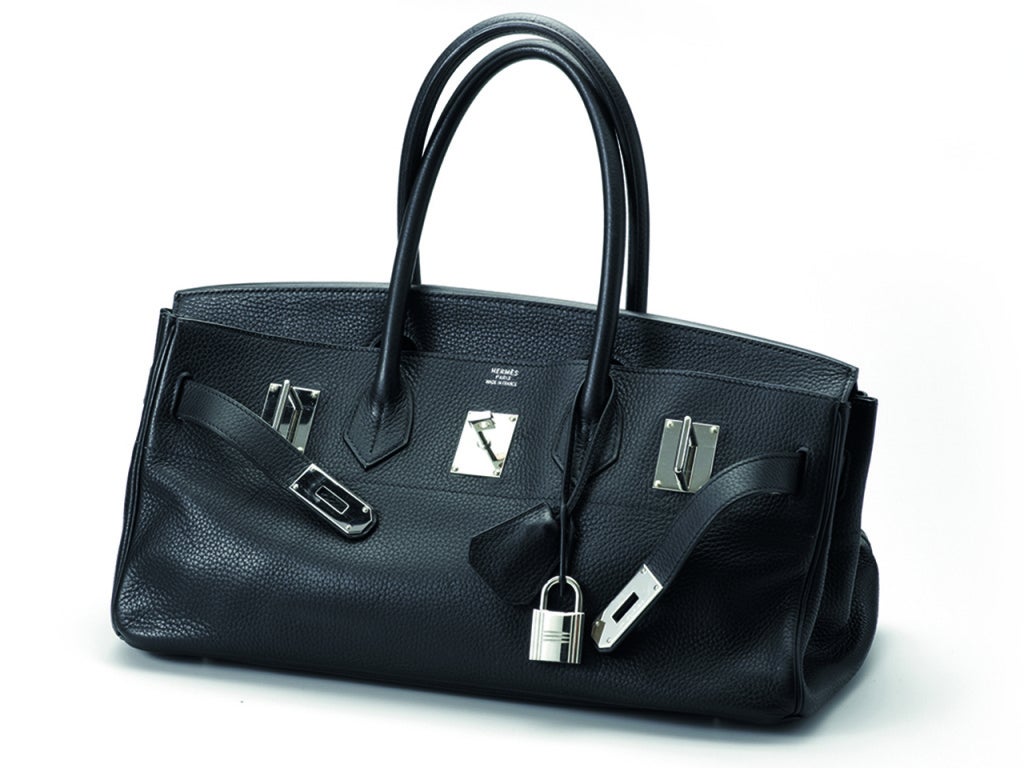 A lifetime classic Hermès Shoulder Birkin in Black Togo Leather with Silver Palladium Hardware, Padlock and Keyfob in excellent condition. This Cult Bag has been part of a Vintage Couture Auction at Christie’s London.

42 x 20 x 20 cm