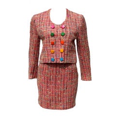 Patrick Kelly Suit With Candy Cane Buttons 1989