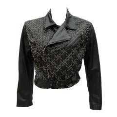 Gianni Versace Chainmail Leather Biker Jacket 1994