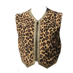 Gianni Versace Couture Silk Leopard Print Waistcoat Spring/Summer 1992