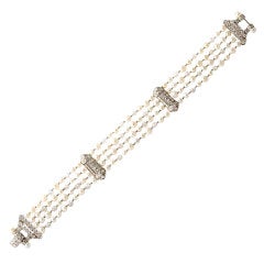 Natural Pearl Diamond Bracelet