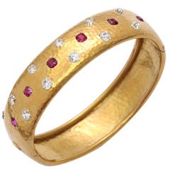 TIFFANY Victorian Ruby Diamond Gold Bangle