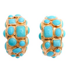 SEAMAN SCHEPPS Turquoise Gold Earclips