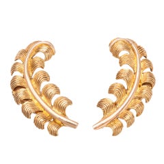 TIFFANY Gold Leaf Earrings