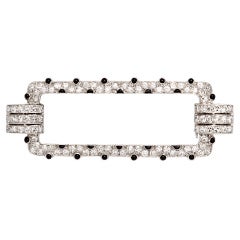 Art Deco Onyx and Diamond Brooch Art Deco Onyx and Diamond Brooch