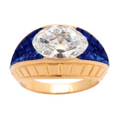 Van Cleef & Arpels Invisibly Set Sapphire Diamond Ring