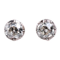 Important Pair of Victorian Old Cut Diamond Studs