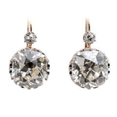 Victorian Old Mine Cut Brilliant Diamond Earrings of 13.01 tcw
