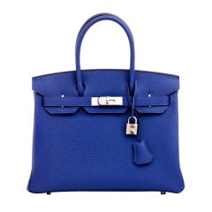 Hermes Blue Electric Togo Birkin 30cm Palladium Hardware Hermes Blue Electric Togo Birkin 30cm Palladium Hardware