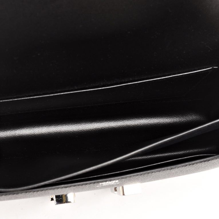 Hermes Black Epsom Constance Elan Palladium Hardware at 1stdibs