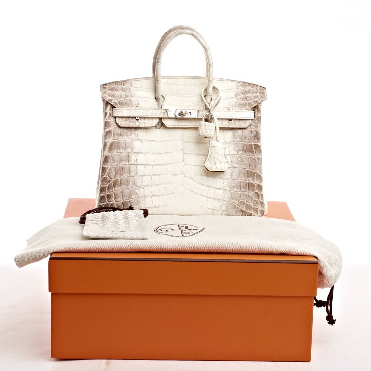 Hermes Himalayan Matte Niloticus Crocodile Birkin 25cm Palladium Hardware 5