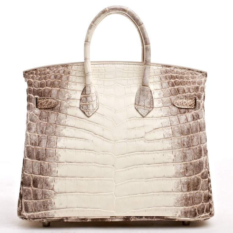 Hermes Himalayan Matte Niloticus Crocodile Birkin 25cm Palladium Hardware In New Condition In New York, NY