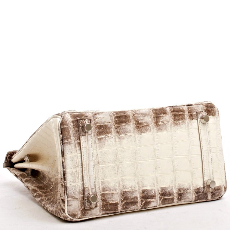 Women's Hermes Himalayan Matte Niloticus Crocodile Birkin 25cm Palladium Hardware