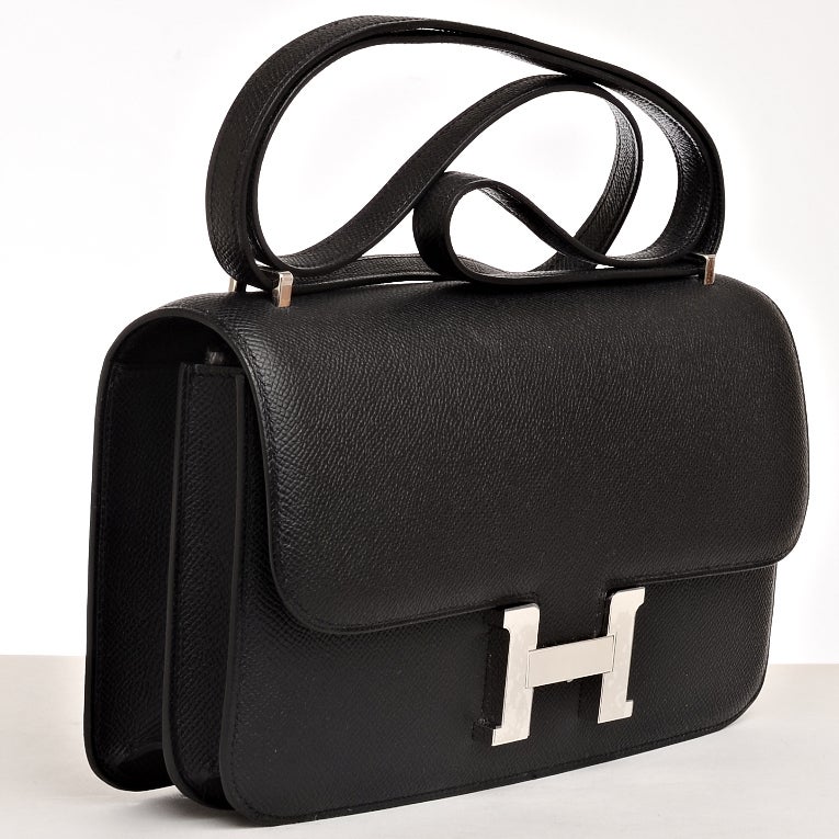 Hermes Black Epsom Constance Elan Palladium Hardware at 1stdibs