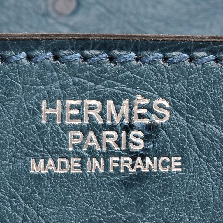 Hermes Cobalt Ostrich Birkin 30cm Palladium Hardware at 1stdibs