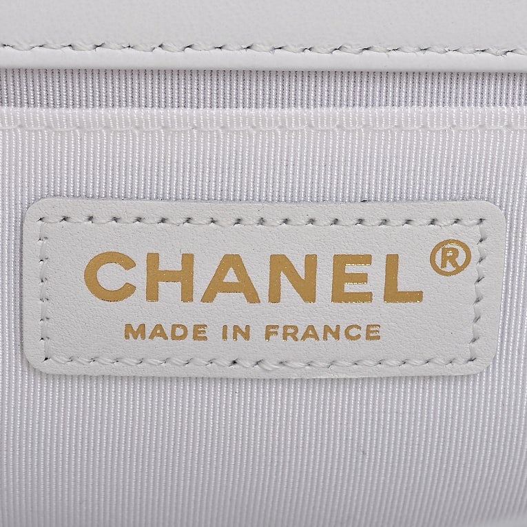 Chanel White Braided Reverso Boy Flap Bag Gold Hardware 1