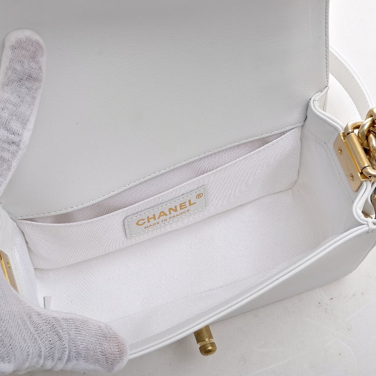 Chanel White Braided Reverso Boy Flap Bag Gold Hardware 2