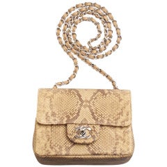 Chanel Natural Python Mini Classic Shoulder/Crossbody Flap Bag