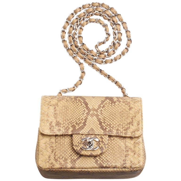 Chanel Natural Python Mini Classic Shoulder/Crossbody Flap Bag at 1stDibs