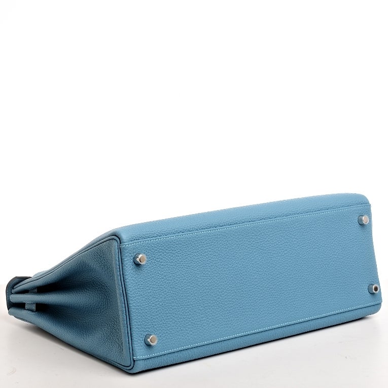 Hermes Turquoise Togo Kelly 35cm Palladium Hardware - Never ...  