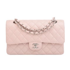 Chanel Pink Quilted Caviar Large Classic 2.55 Double Flap Bag