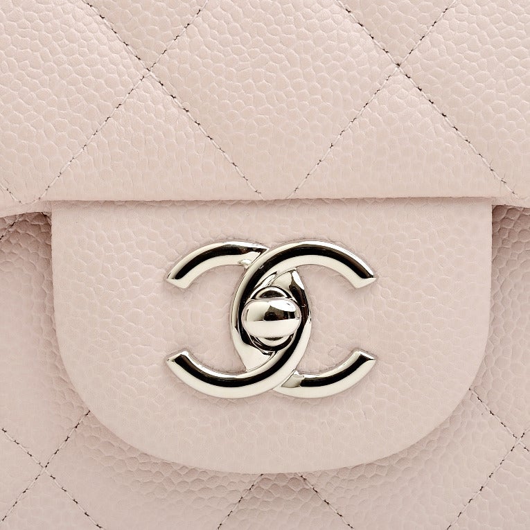 Women's Chanel Baby Pink Quilted Caviar Jumbo Classic 2.55 Double Flap Bag