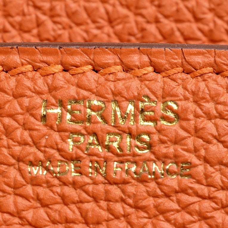 Hermes Orange H Togo Kelly 32cm Gold Hardware 4