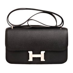 Hermes Black Epsom Constance Elan Palladium Hardware