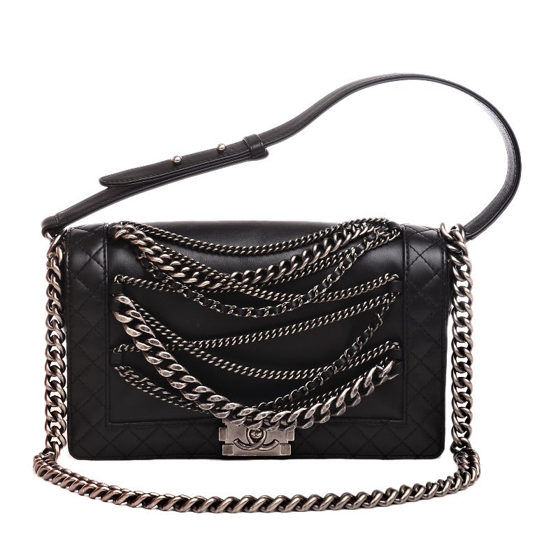 Chanel Black Quilted Enchained Boy Bag