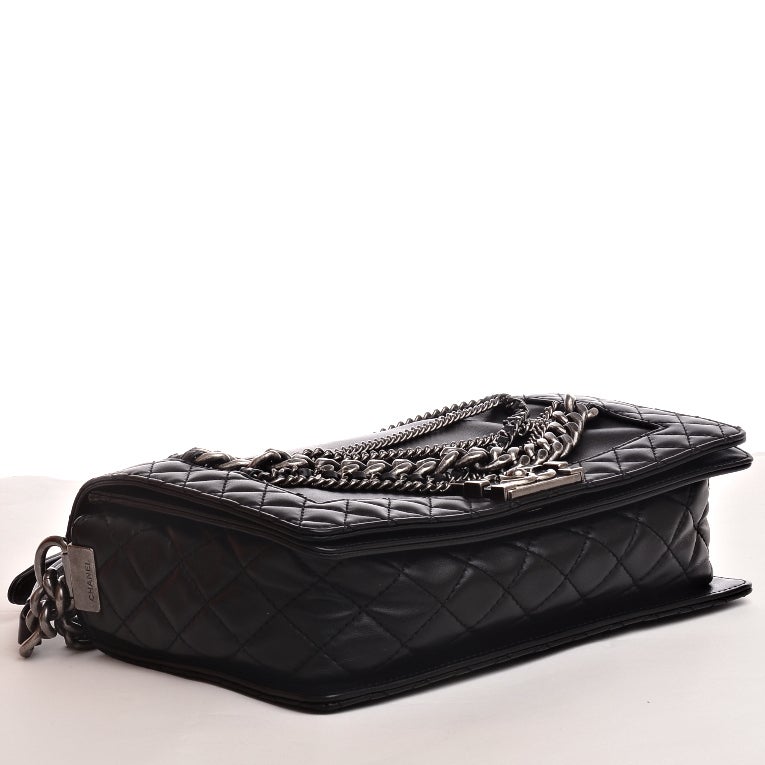 Chanel Black Quilted Enchained Boy Bag 1