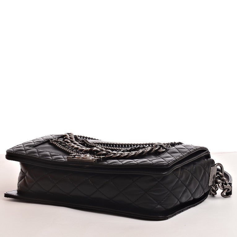 Chanel Black Quilted Enchained Boy Bag 2