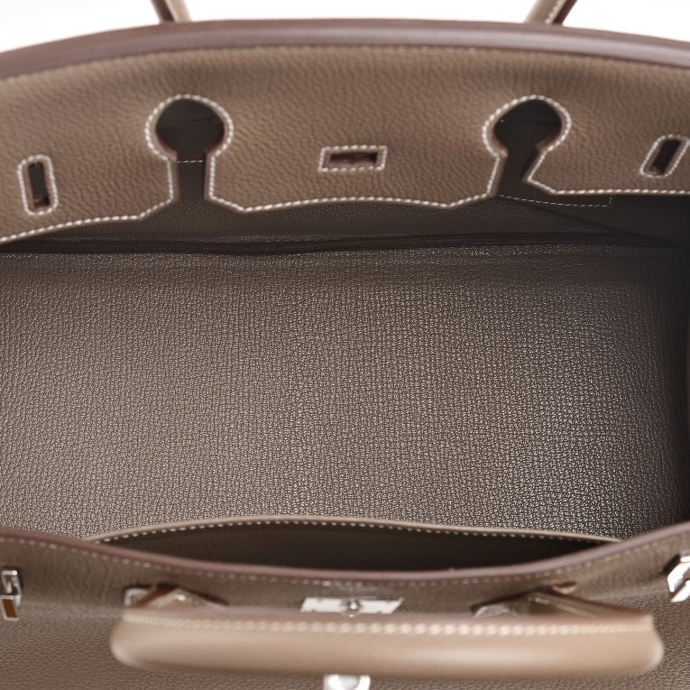 Hermes Etoupe Togo Birkin 35cm Palladium Hardware at 1stdibs