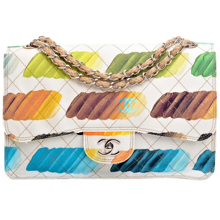 Chanel Paint Splatter Print Flap Bag