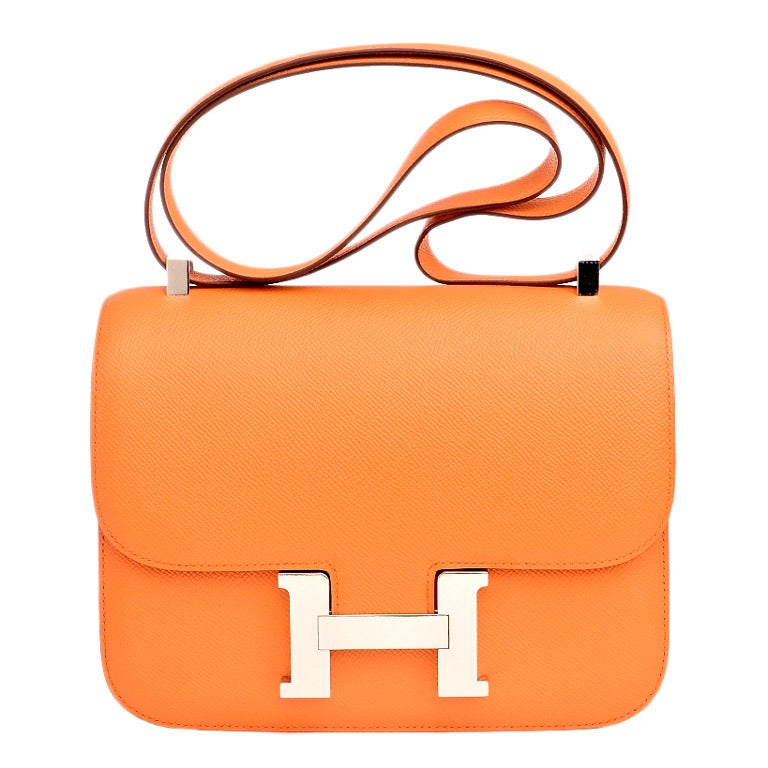 Hermes Orange H Epsom Constance 24cm