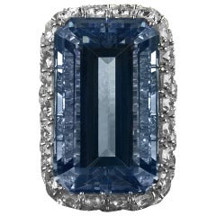 Ruser Aquamarine Diamond Ring 1960s 