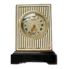 Important Cartier Art Deco Yellow Gold, Onyx and Enamel Mignonette Timepiece 4