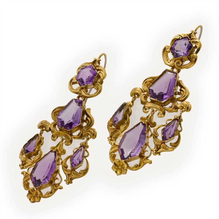 victorian amethyst earrings