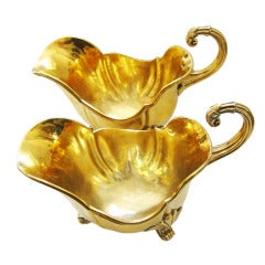 Pair of William IV Silver Gilt Sauce Boats, Property of The Late Princess Margaret, Countess of Snowdon