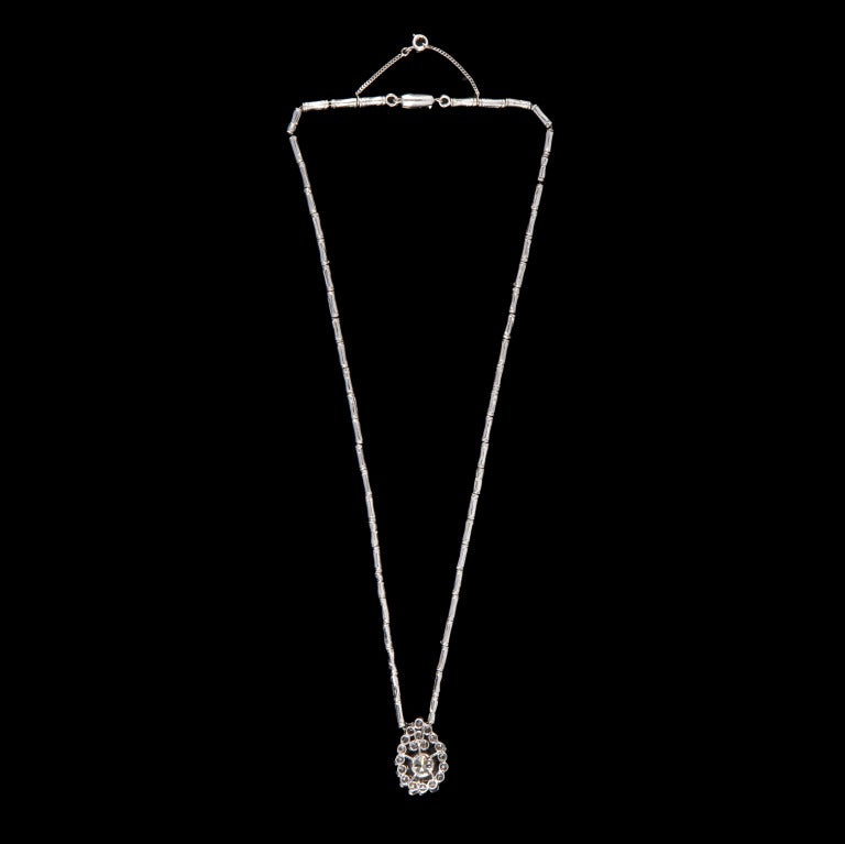 Diamond White Gold Necklace In Good Condition In Paris, IDF