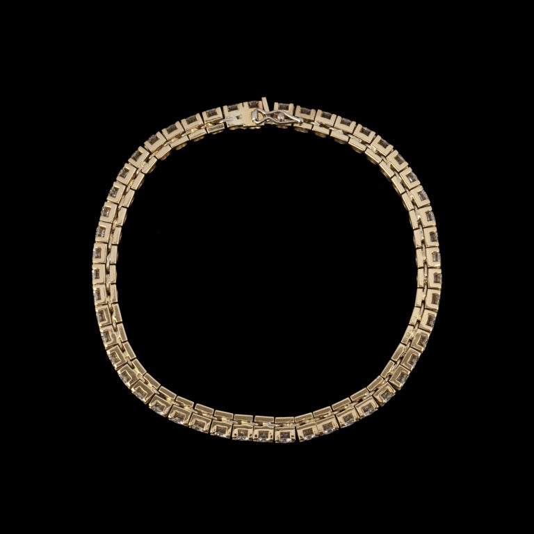 Women's Diamond gold line bracelet For Sale