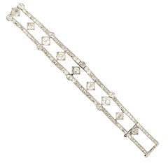 Old European-Cut Diamond Pierced Band Bracelet