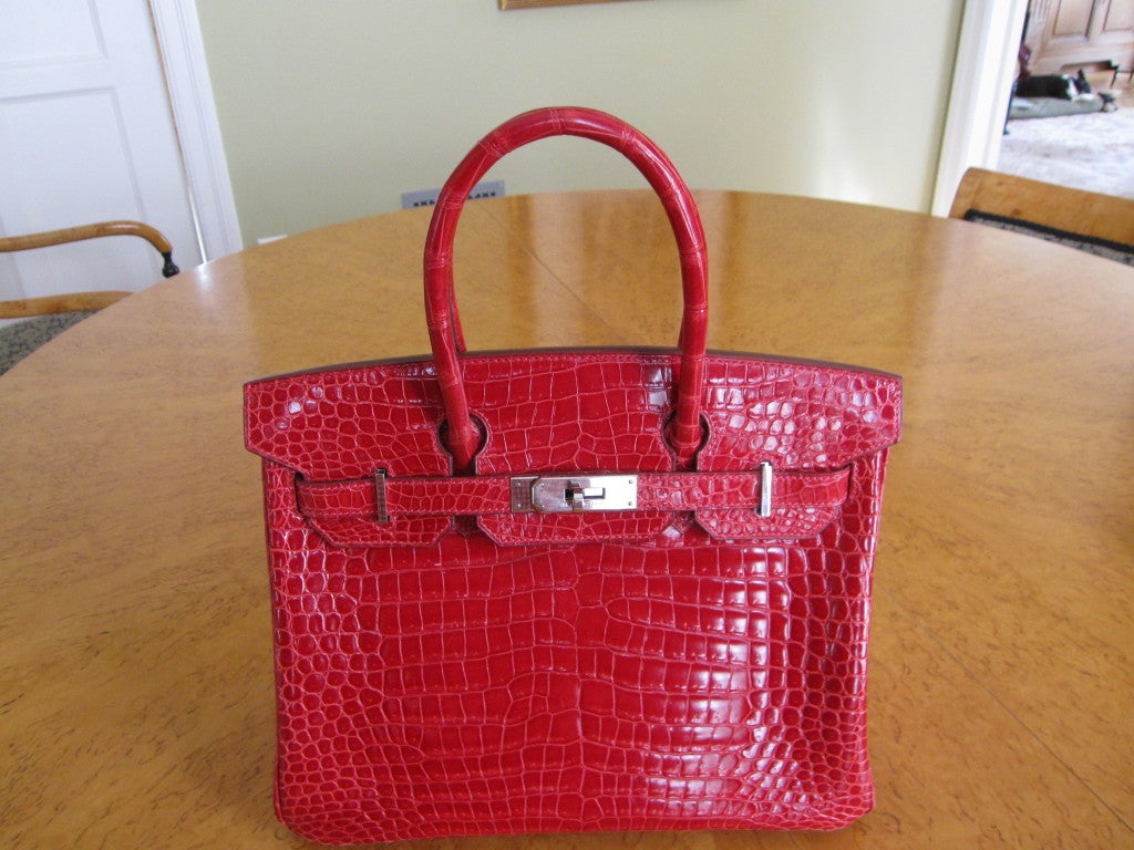 Birkin 30 crocodile handbag Hermès Red in Crocodile - 16304812