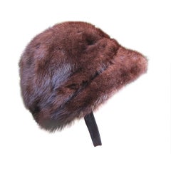 Vintage Luxurious Mink Riding Cap