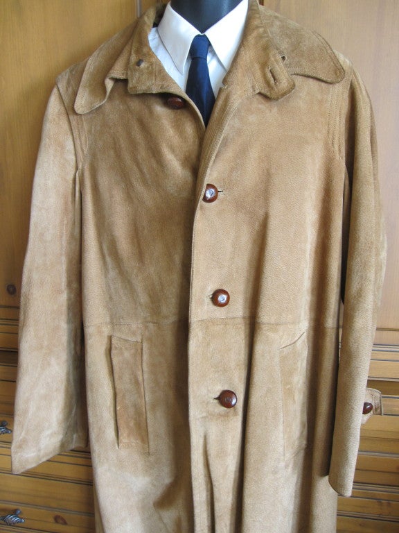 Gucci 1970's suede men's belted trench coat 1